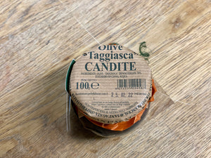 Crystalized Taggiasche olives 100gr. - Taggiasche candite - Sant'Agata d'Oneglia